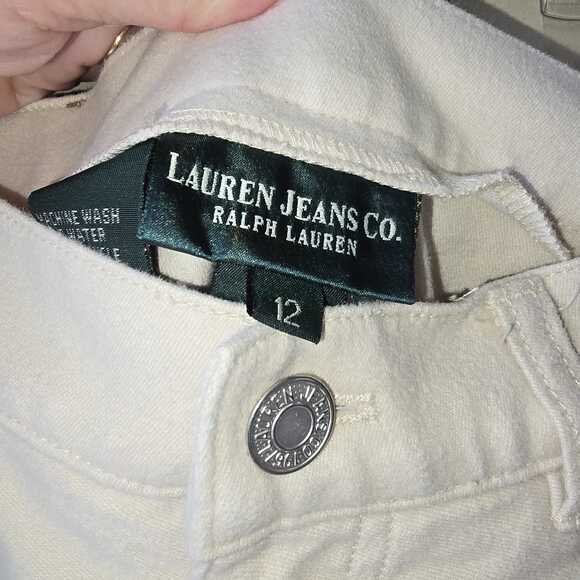 Lauren Ralph Lauren Cream Straight Leg Pants Size 12 High Rise Vintage 90s - Picture 8 of 8